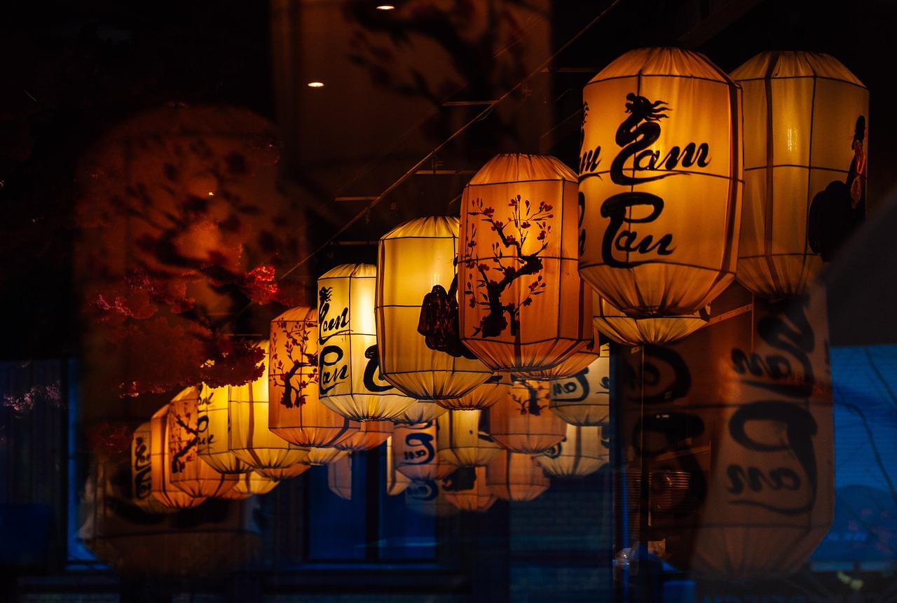 chinese lanterns, restaurant, lamps, decoration, lighting, night, lanterns, decor, light, traditional, lunar new year, restaurant, restaurant, restaurant, restaurant, restaurant